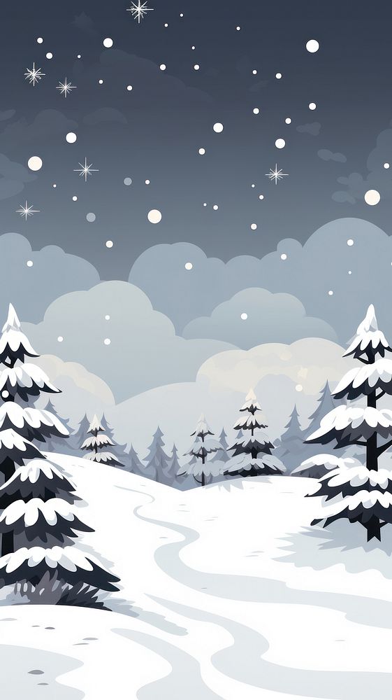 Chistmas tree snow landscape outdoors winter nature. AI generated Image by rawpixel.
