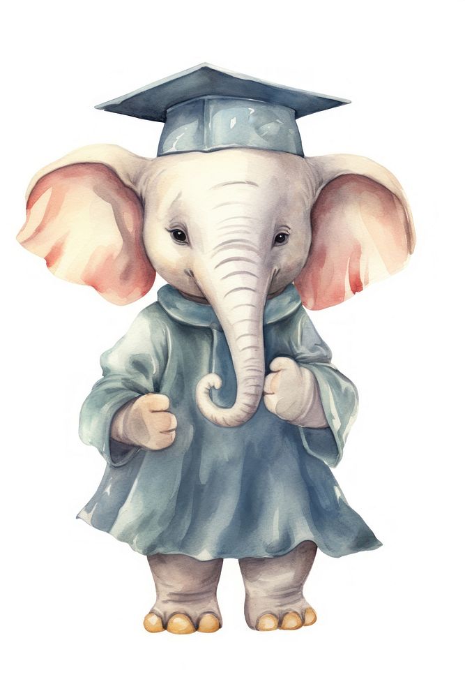 A cute Elephant teacher animal elephant cartoon. AI generated Image by rawpixel.