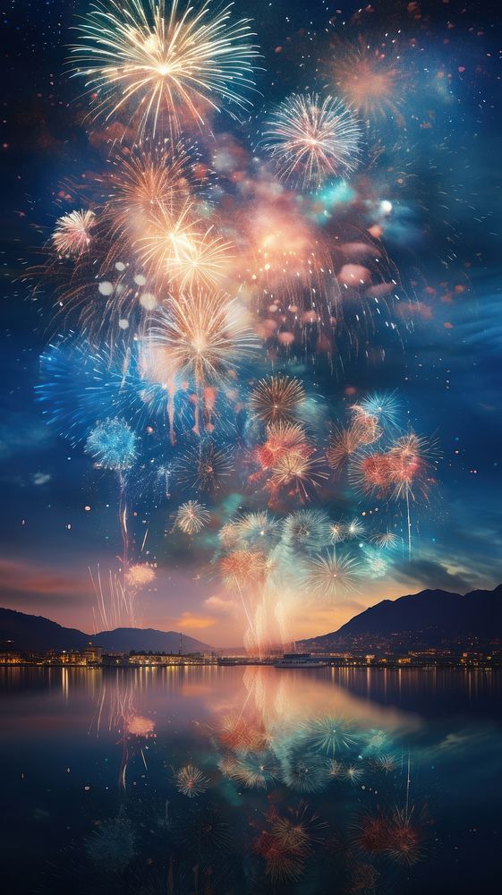 Firework fireworks night sky. AI generated Image by rawpixel.