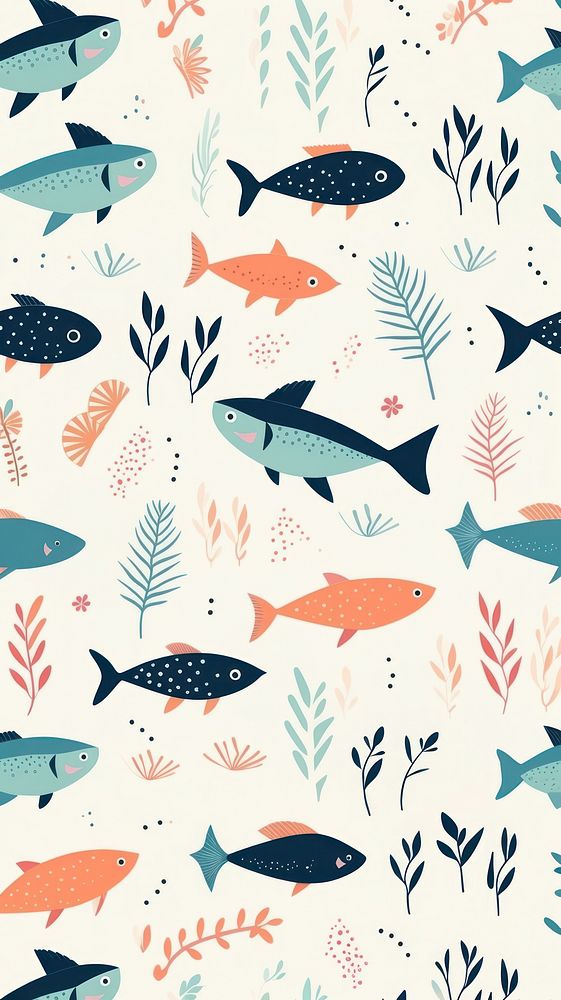 Fishs pattern backgrounds animal. AI generated Image by rawpixel.