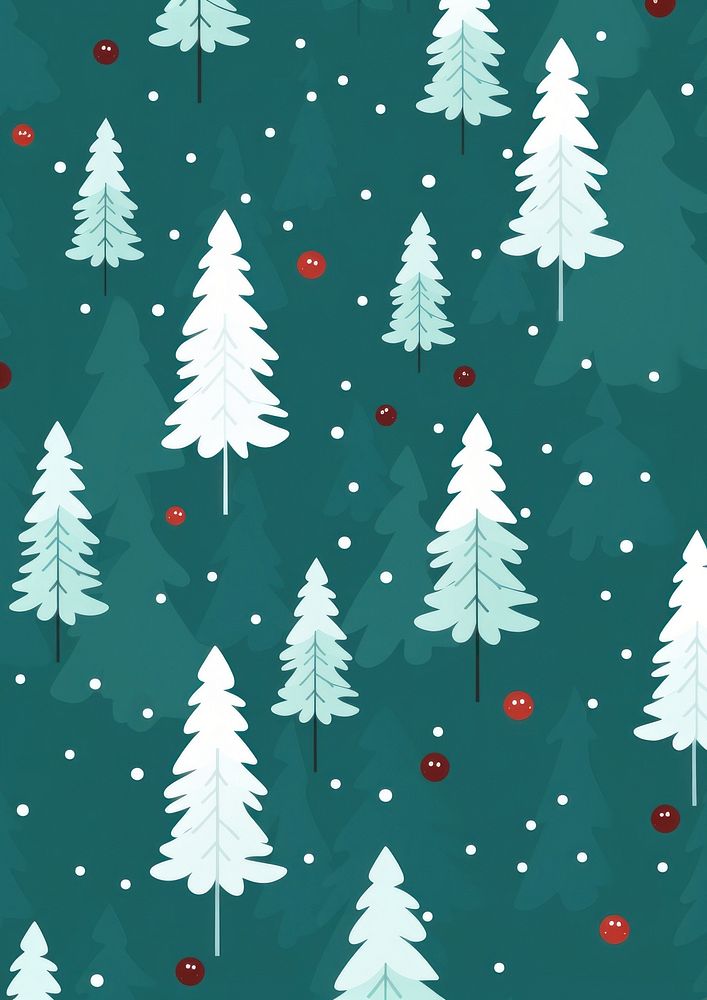 Green christmas trees backgrounds pattern snow. AI generated Image by rawpixel.