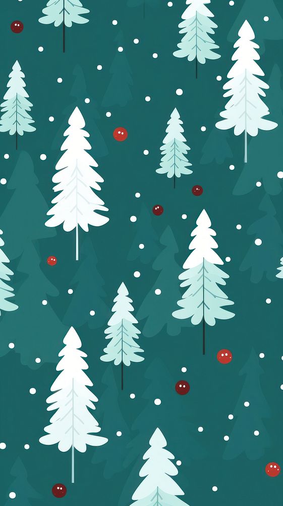 Green christmas trees backgrounds pattern snow. AI generated Image by rawpixel.