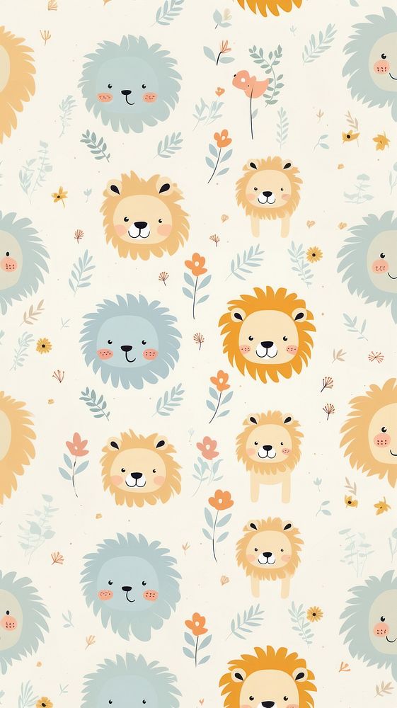 Lion pattern backgrounds wallpaper. AI generated Image by rawpixel.