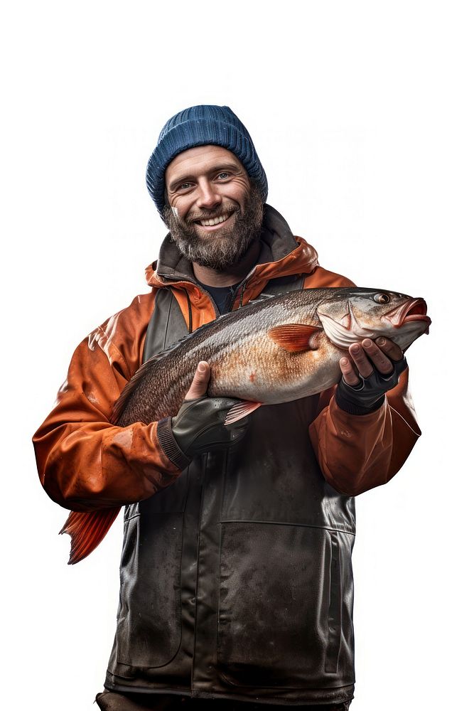 Fisherman portrait holding smiling. AI generated Image by rawpixel.