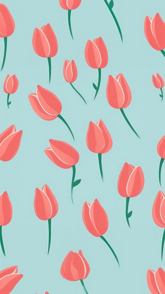 Tulip pattern backgrounds flower. AI generated Image by rawpixel.