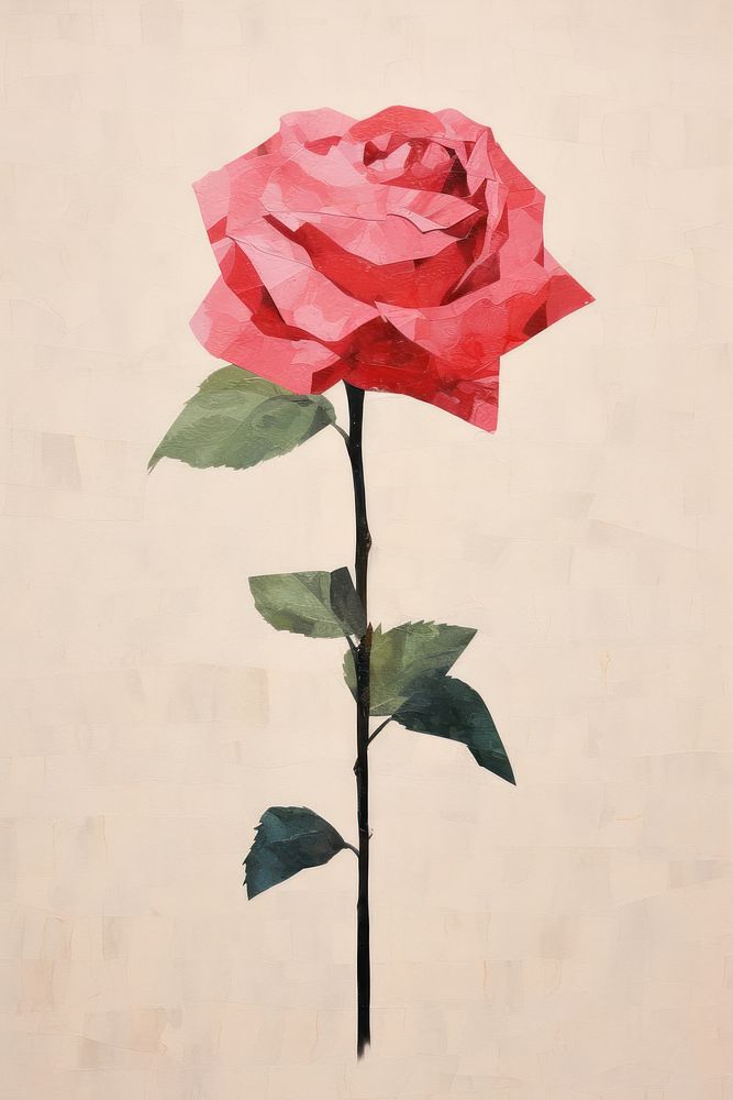 Rose flower plant paper. AI generated Image by rawpixel.