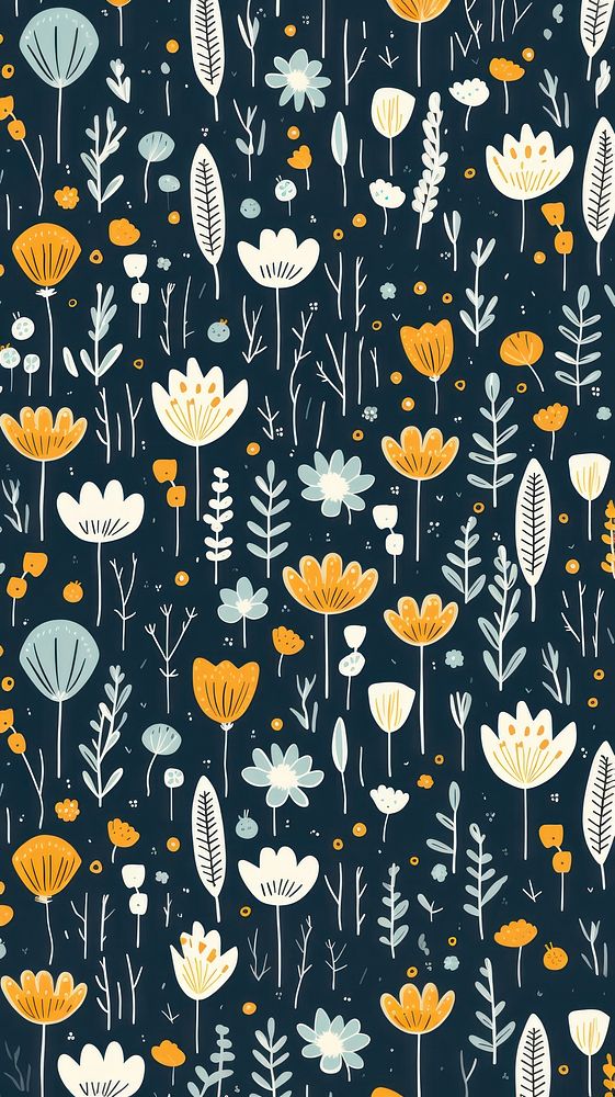 Wildflower pattern art backgrounds. AI generated Image by rawpixel.