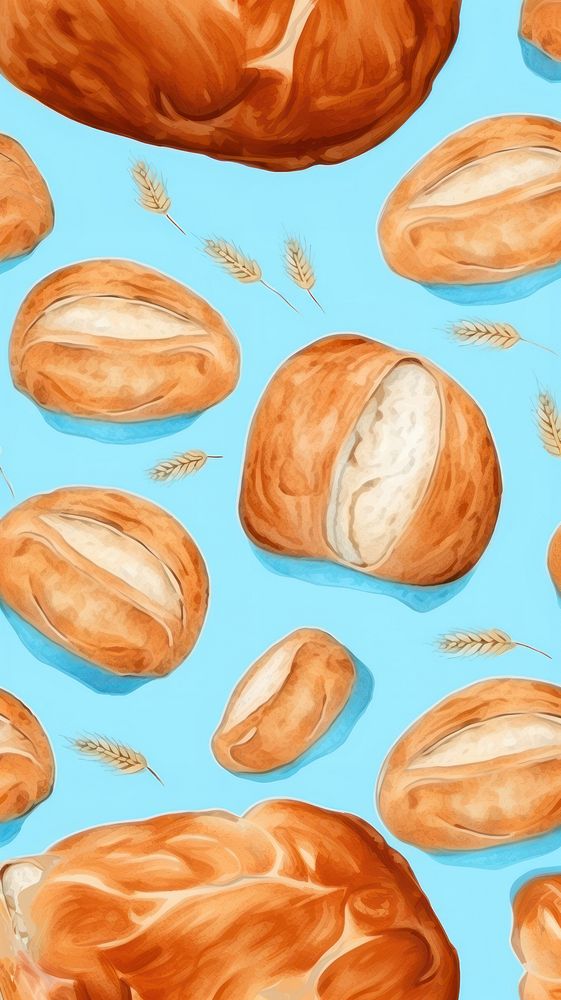 Bread backgrounds pattern blue. AI generated Image by rawpixel.