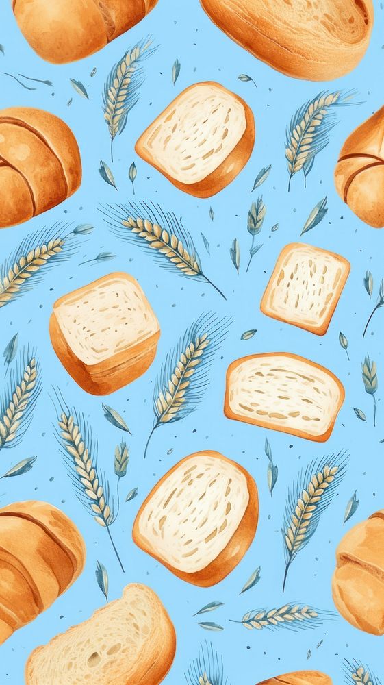 Bread backgrounds pattern food. AI generated Image by rawpixel.