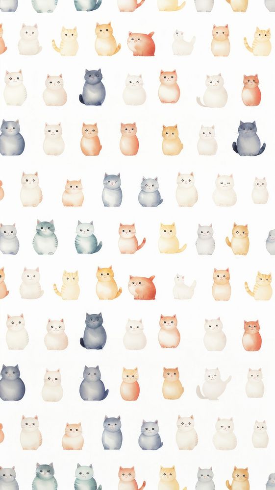 Cat playing full body backgrounds pattern mammal. AI generated Image by rawpixel.