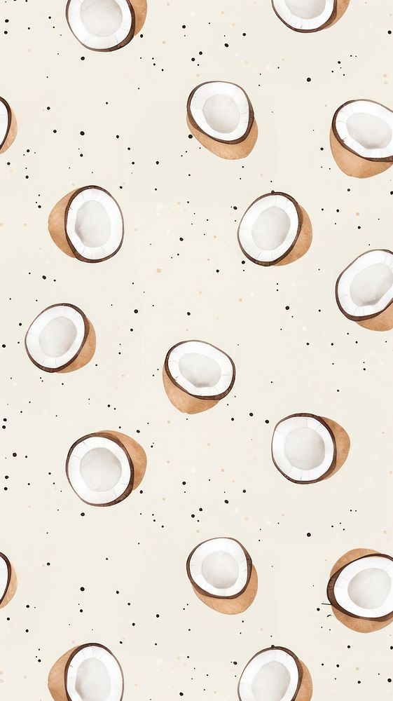 Coconut backgrounds pattern repetition. AI generated Image by rawpixel.