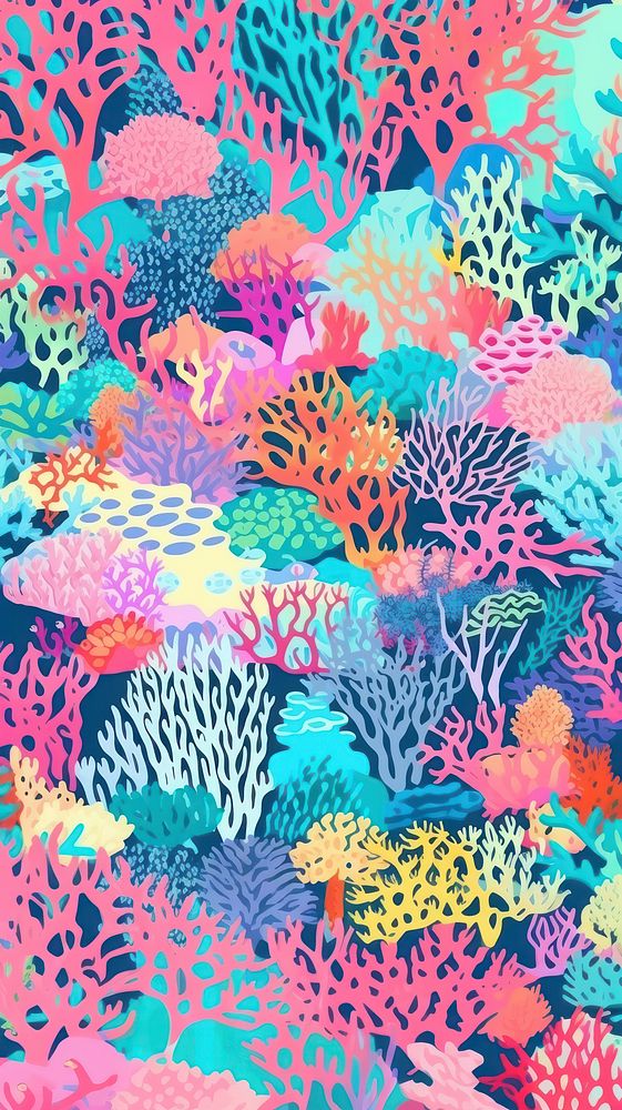 Coral reef pattern backgrounds outdoors. AI generated Image by rawpixel.