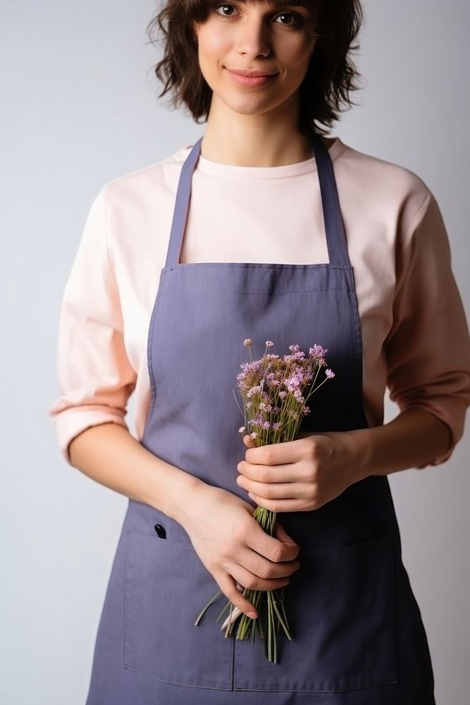 Flower apron adult woman. AI generated Image by rawpixel.