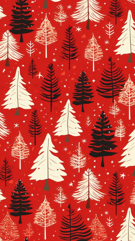 Christmas pattern backgrounds tree. AI generated Image by rawpixel.