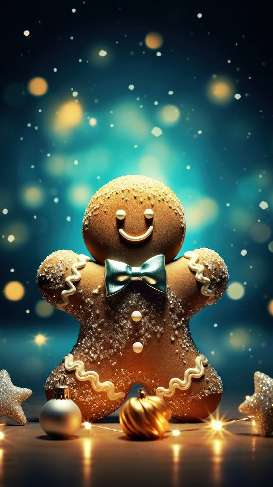 Gingerbread man christmas cookie food. AI generated Image by rawpixel.