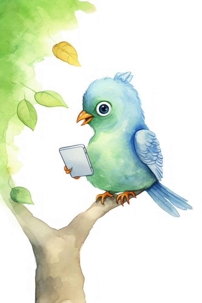 Bird playing social media animal parrot technology. 