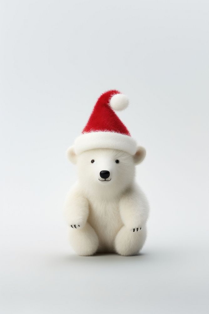 Christmas polar bear christmas mammal plush. AI generated Image by rawpixel.