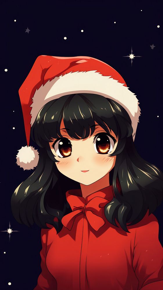 Anime christmas cute illuminated celebration. AI generated Image by rawpixel.