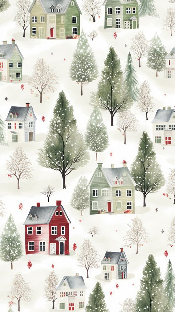 White Christmas christmas pattern winter. AI generated Image by rawpixel.