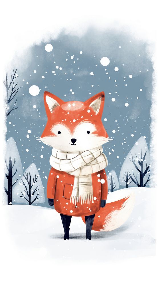 Winter snow animal nature. AI generated Image by rawpixel.