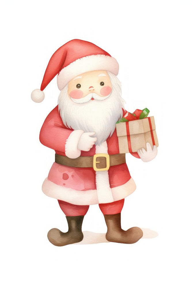 Santa Claus gift red white background. AI generated Image by rawpixel.
