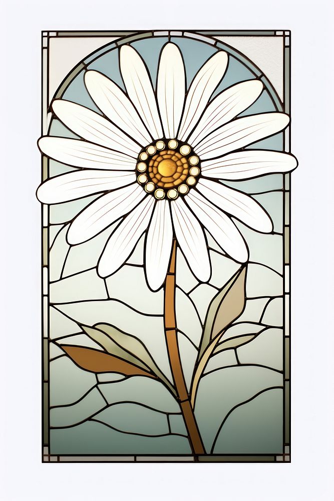 Glass daisy flower art shape white. AI generated Image by rawpixel.