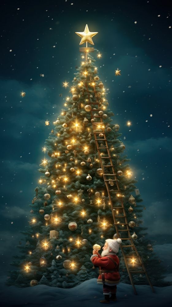 Funny christmas outdoors nature night. AI generated Image by rawpixel.