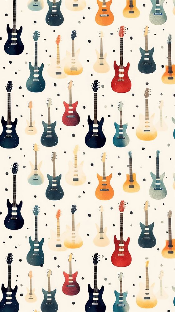 Guitar backgrounds pattern arrangement. AI generated Image by rawpixel.