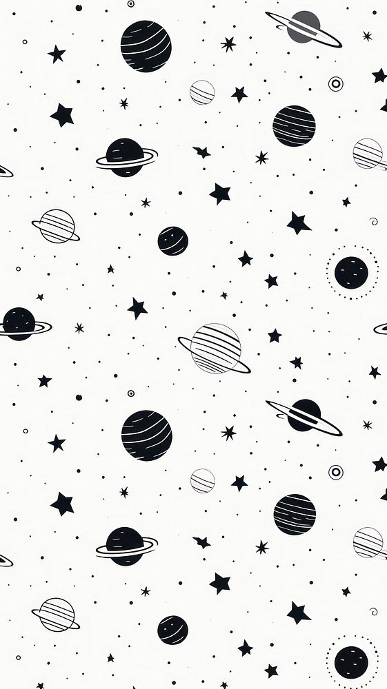 Cute saturn pattern backgrounds paper. AI generated Image by rawpixel.