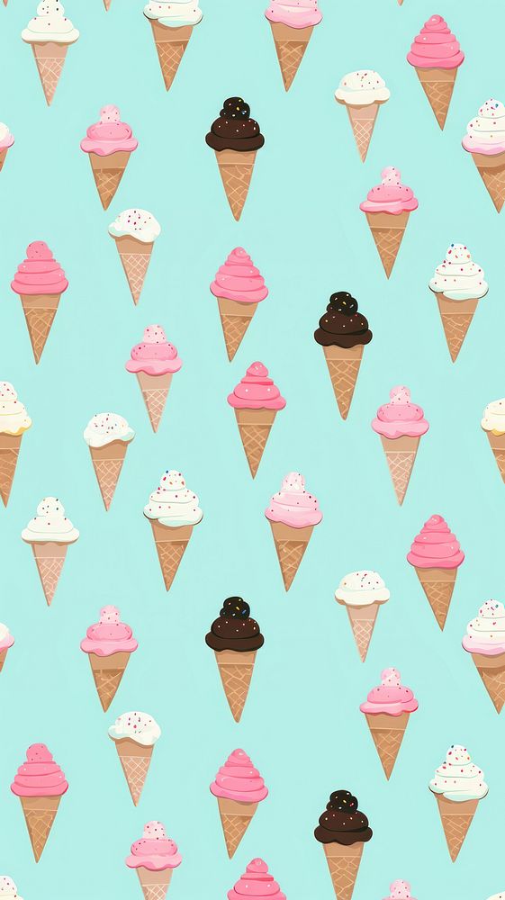 Ice-cream backgrounds dessert pattern. AI | Free Photo Illustration ...