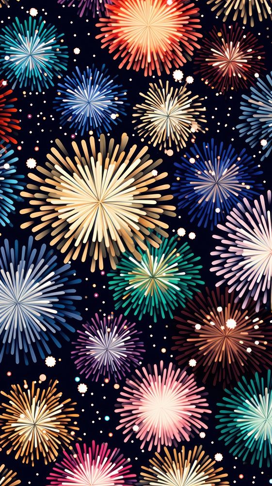 Firework pattern mobile wallpaper fireworks illuminated backgrounds. AI generated Image by rawpixel.
