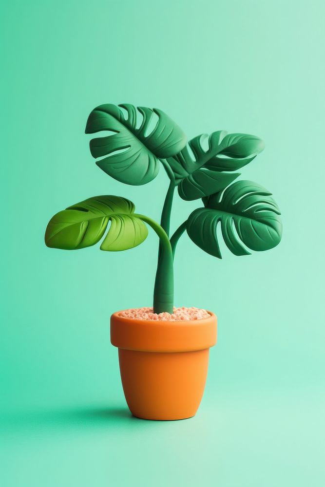 Potted tropical plant green leaf houseplant. AI generated Image by rawpixel.