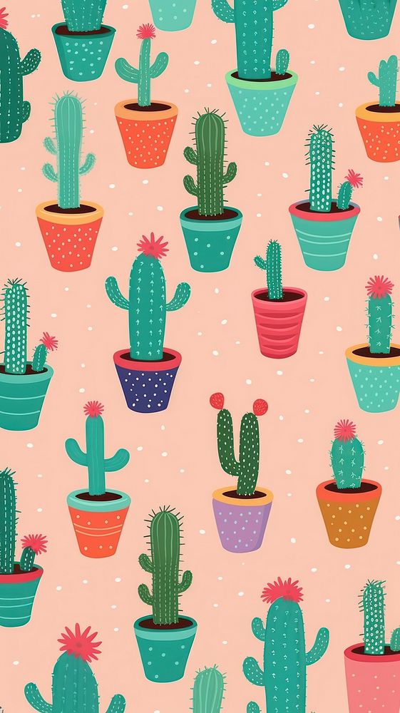 Pattern cactus plant backgrounds. AI generated Image by rawpixel.