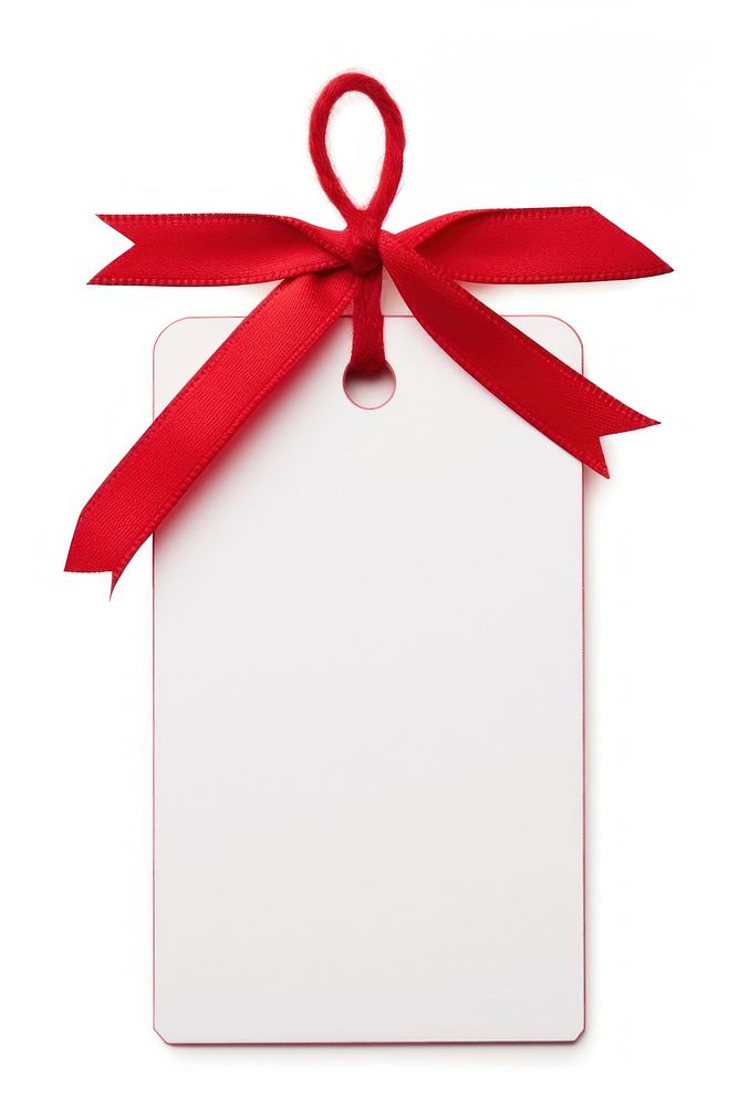 Gift tag ribbon red white background. AI generated Image by rawpixel.