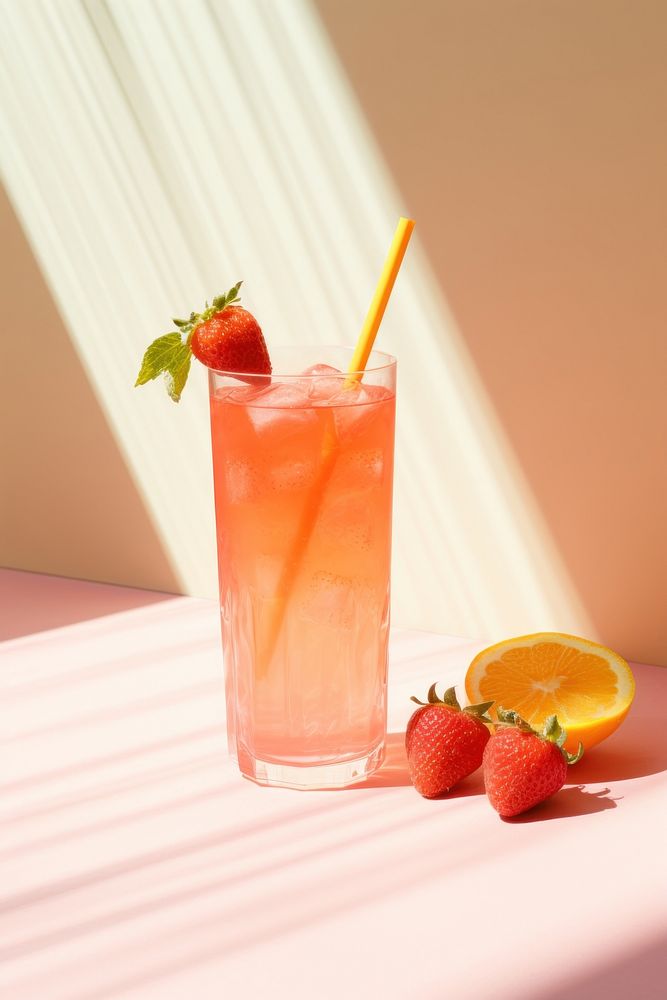 Summer fruit drink strawberry cocktail juice. AI generated Image by rawpixel.