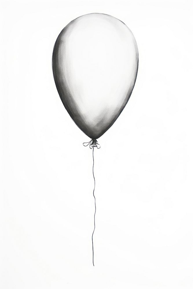 Balloon drawing sketch white. AI generated Image by rawpixel.