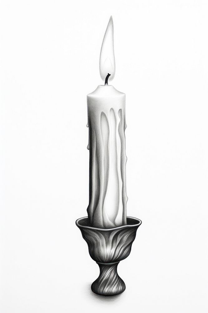  Candle drawing sketch creativity. AI generated Image by rawpixel.