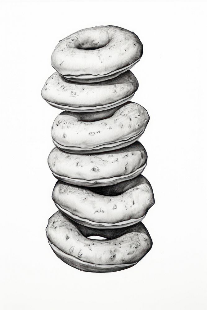  Donuts drawing sketch food. AI generated Image by rawpixel.