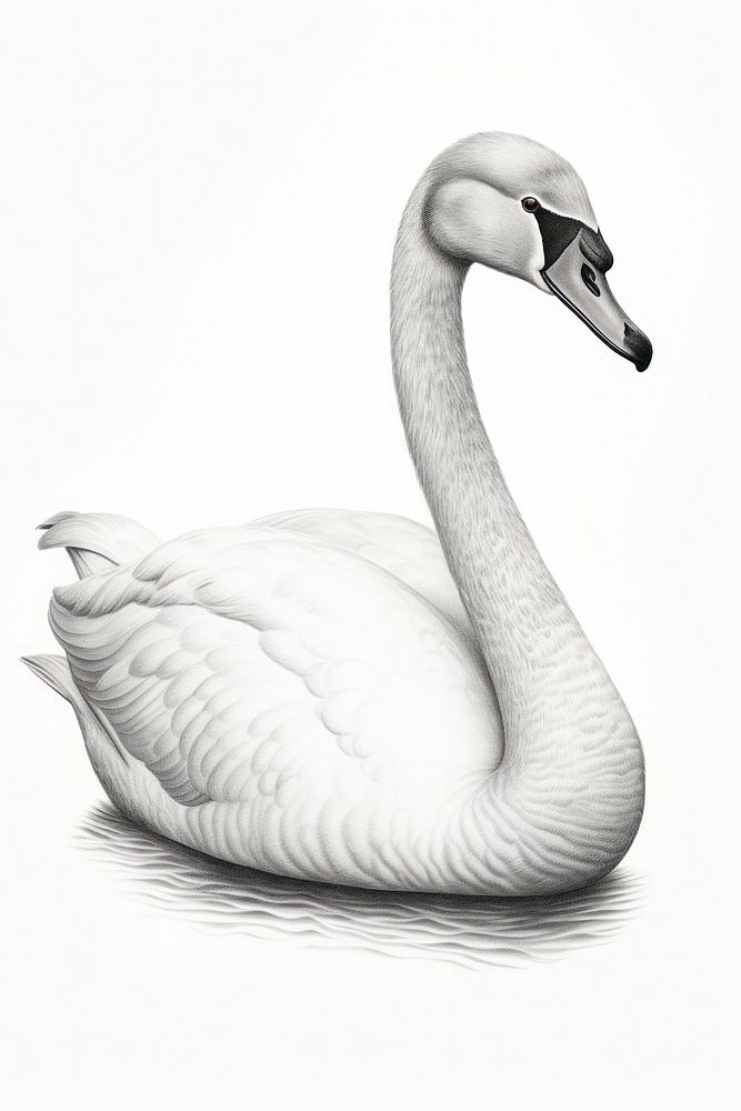  Swan drawing animal sketch. AI generated Image by rawpixel.