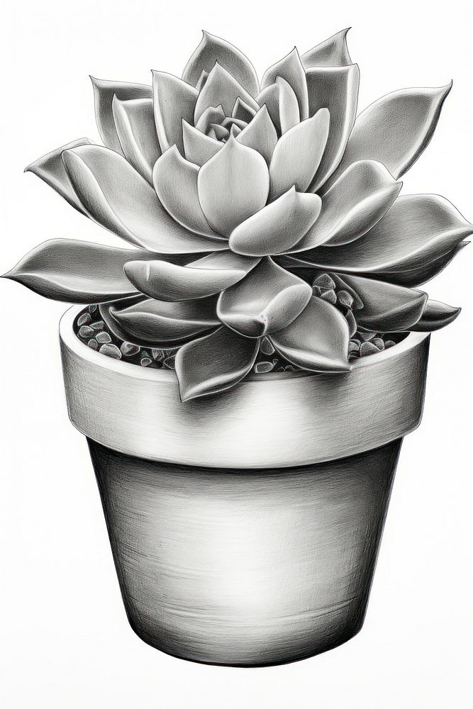  Drawing sketch plant pot. AI generated Image by rawpixel.