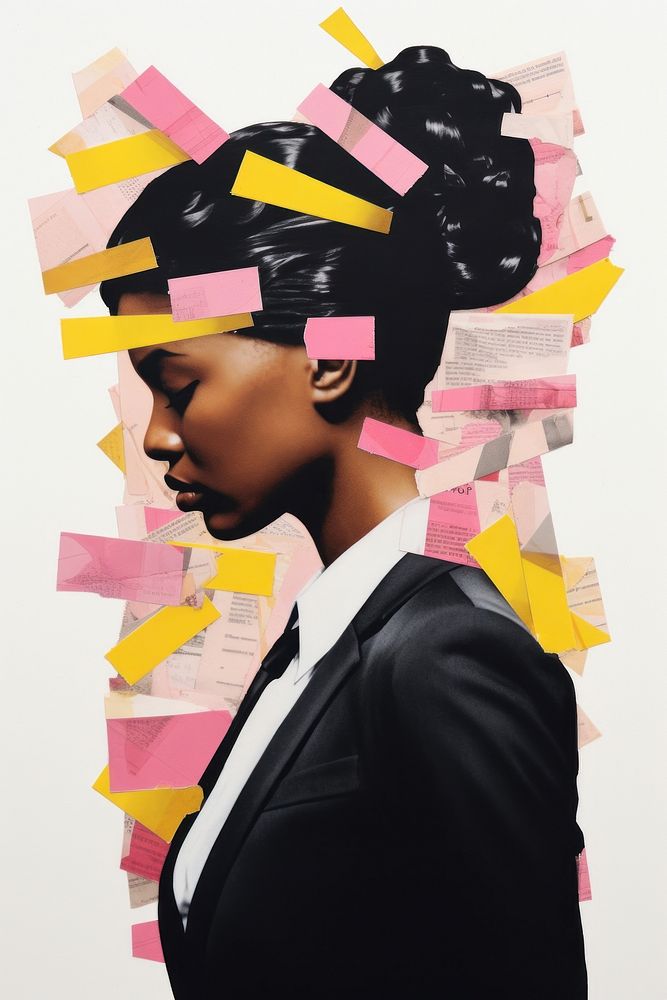 Black businesswoman art portrait collage. AI generated Image by rawpixel.