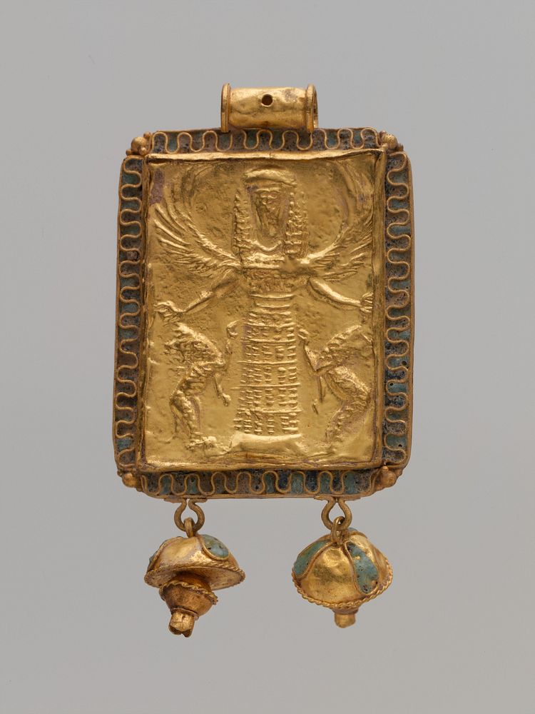 Gold and enamel pendant with Mistress of Animals