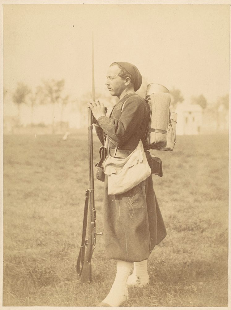 [Soldier Posed with Rifle and Bayonette]