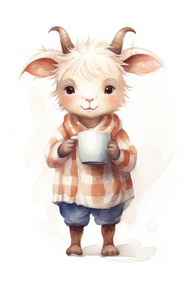 A happy goat mug holding cup. 