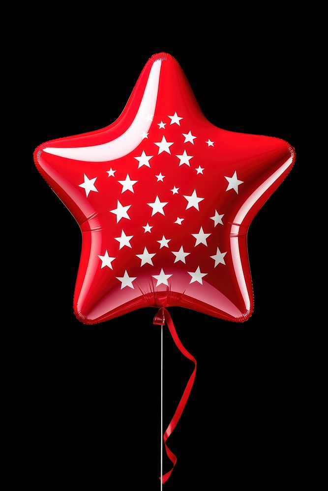A red new year balloon symbol star illuminated. AI generated Image by rawpixel.