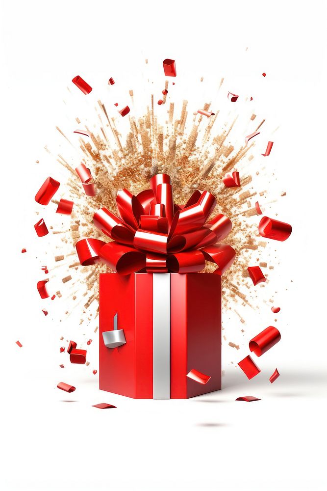 Exploding present ribbon gift. AI generated Image by rawpixel.