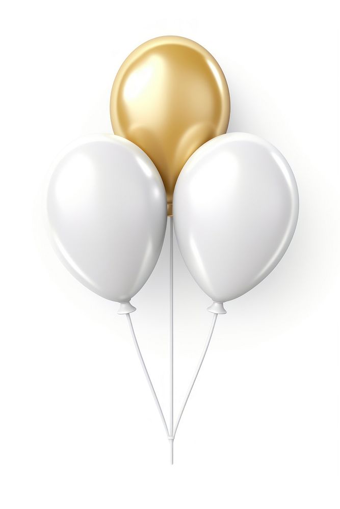 2 white abstract balloons gold white background celebration. AI generated Image by rawpixel.