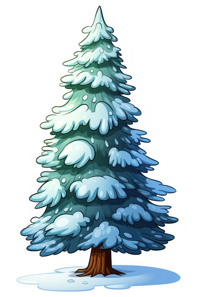 Pine tree christmas cartoon plant. AI generated Image by rawpixel.