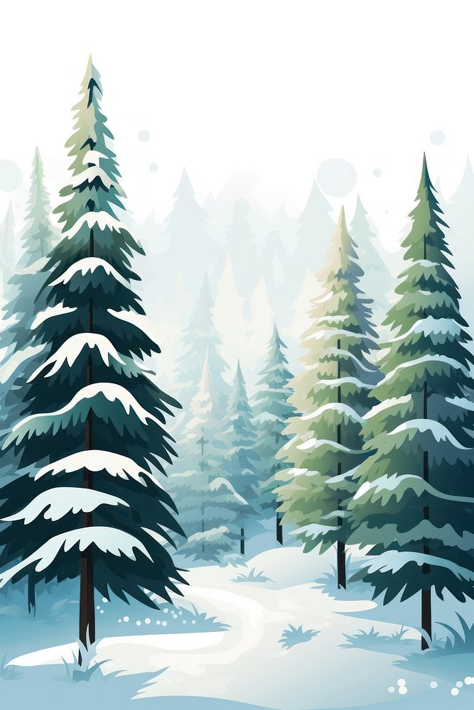 Pine trees snow outdoors nature. AI generated Image by rawpixel.