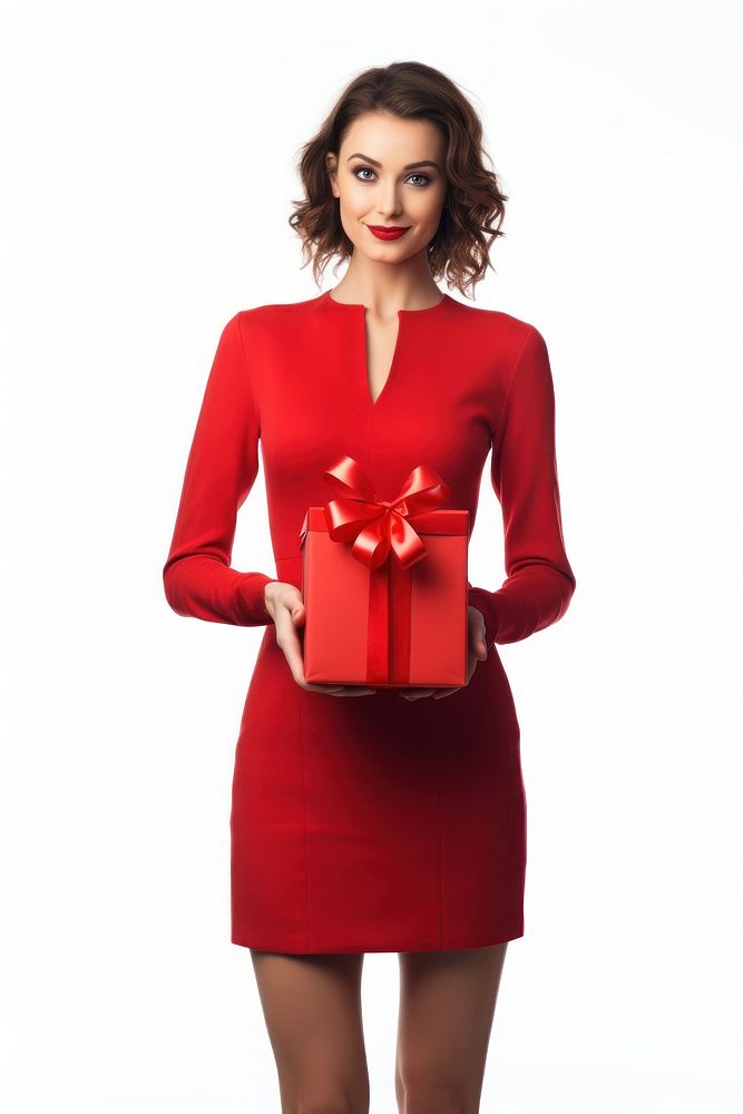 Gift holding sleeve dress. AI generated Image by rawpixel.